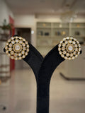 Round Kundan Mandala Stud Earrings