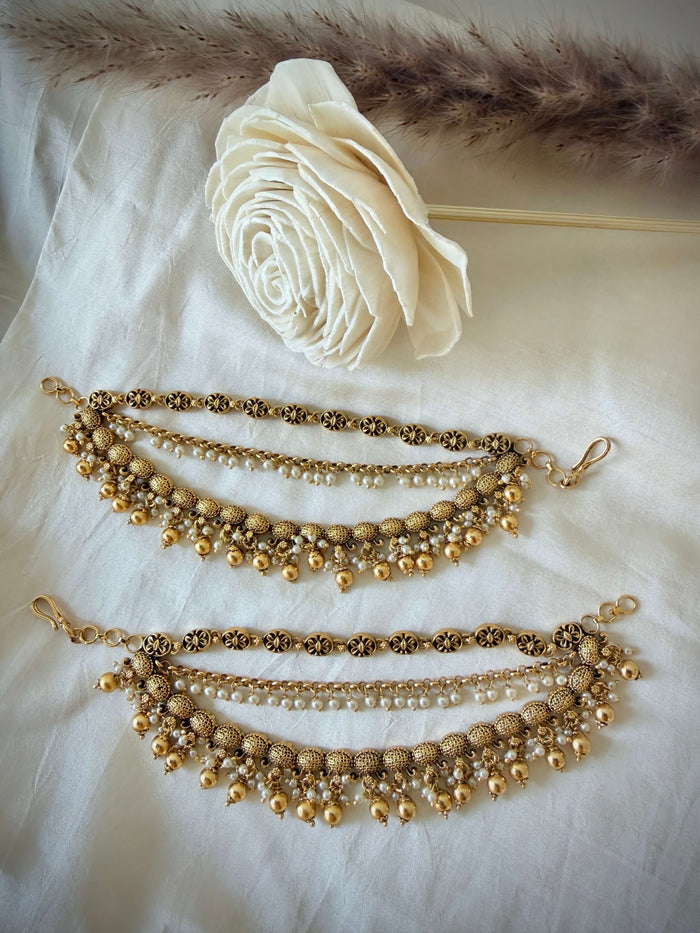 Royal Antique Vintage Gold Metal Ball Drops Maati