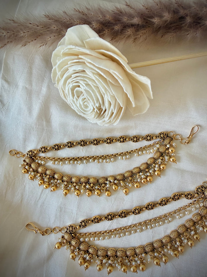 Royal Antique Vintage Gold Metal Ball Drops Maati