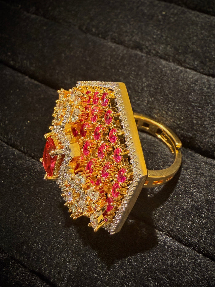Royal Hexagon Multi-Stone Cocktail Ring