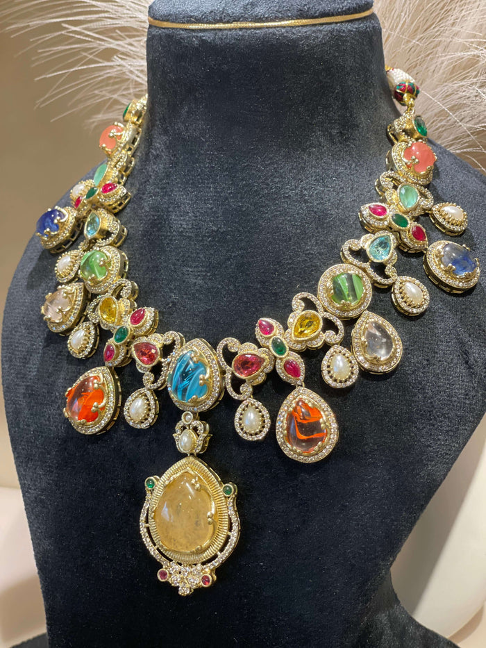 Royal Navratna Necklace Set RM111