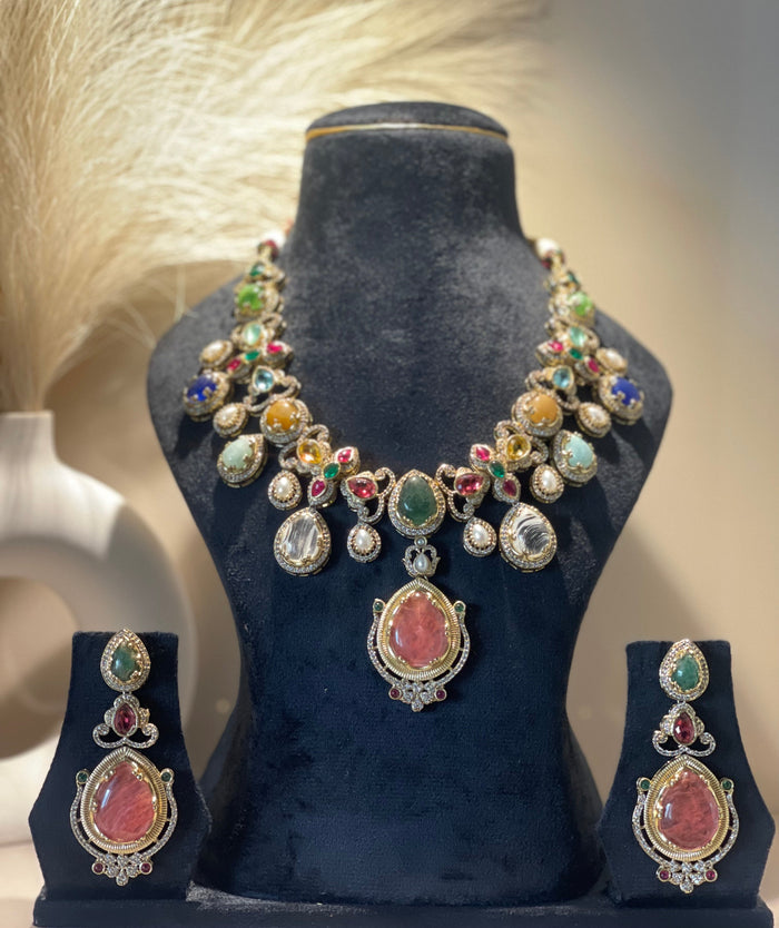 Royal Navratna Necklace Set RM111