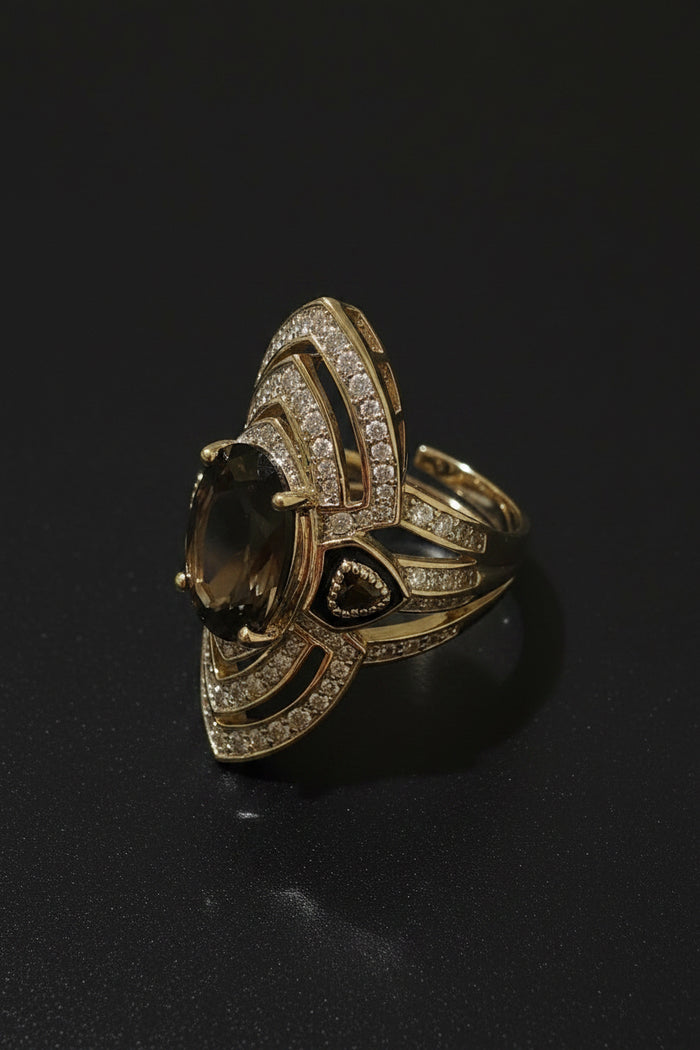 Royal Oval Layered Designer Ring