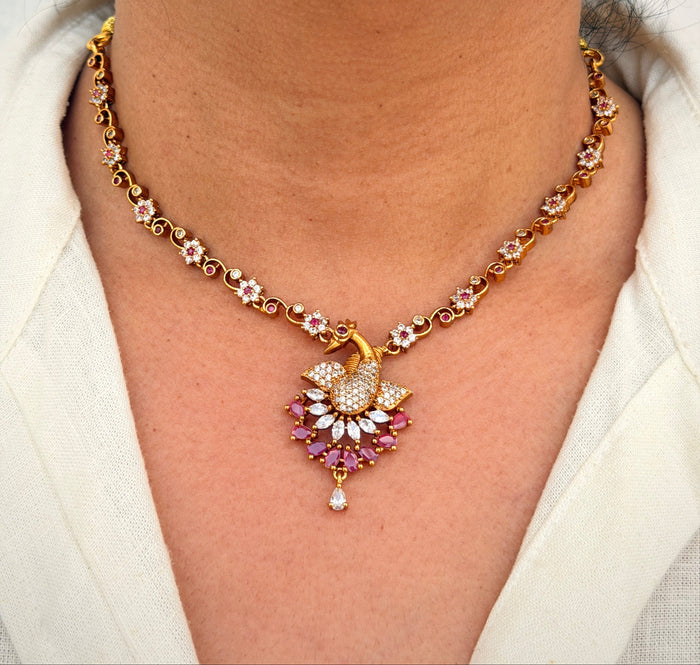 Royal Peacock Choker Necklace Set