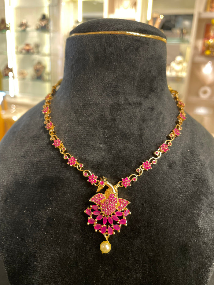 Royal Peacock With Pearl Necklace Set