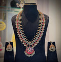 Royal Ruby & Emerald Jadau Kundan Long Necklace Set