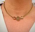 Ruby Green Antique Gold Necklace Set