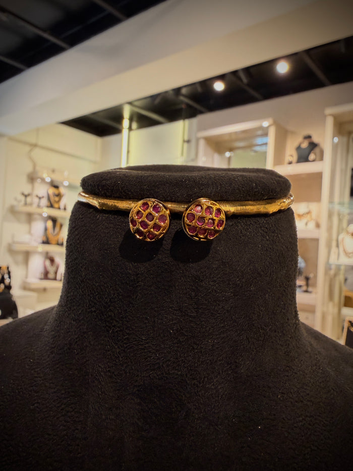 Ruby Green Antique Gold Necklace Set