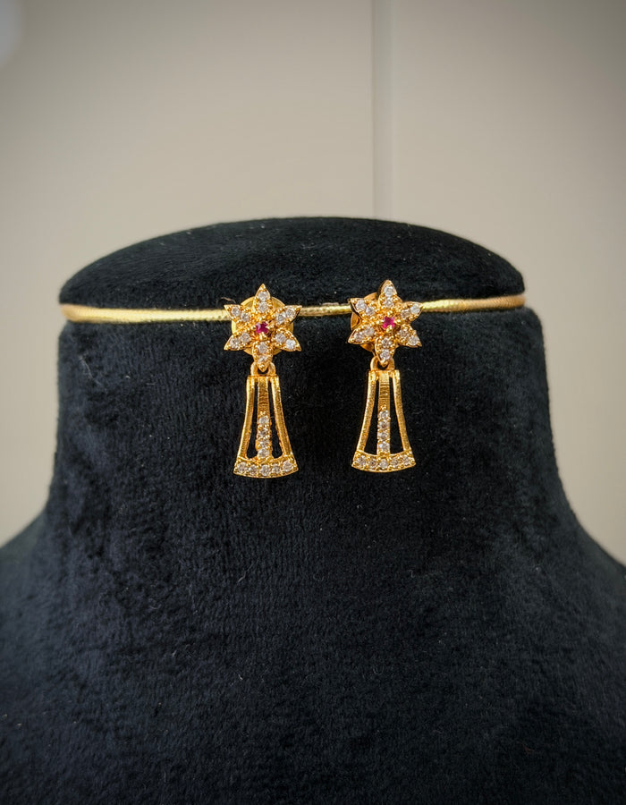 Ruby Star Short Necklace Set