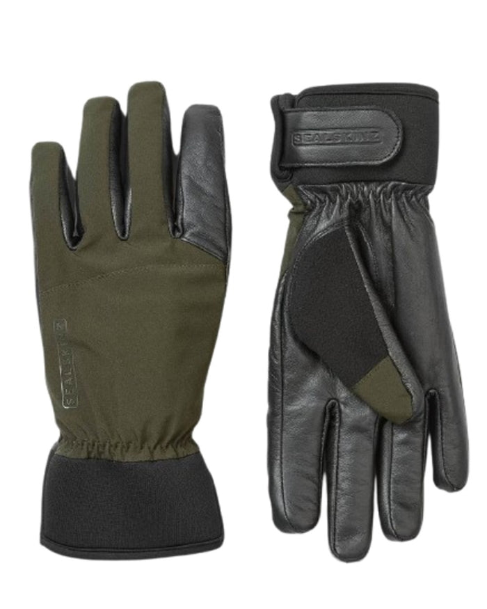 Olive Coloured Sealskinz Fordham Waterproof All Weather Hunting Glove on white background #colour_olive
