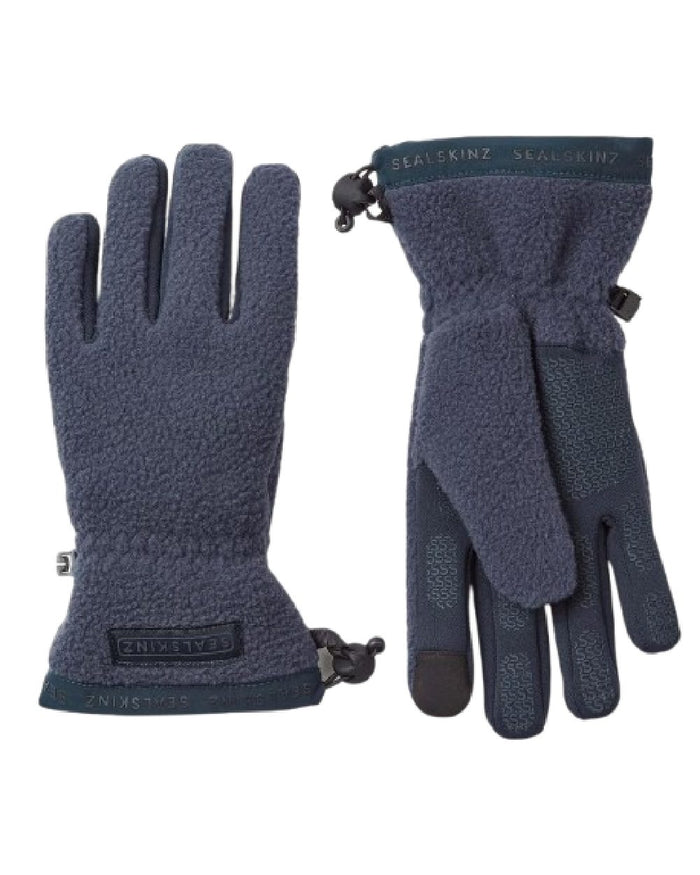 Navy Coloured Sealskinz Hoveton Waterproof Sherpa Fleece Glove on white background #colour_navy