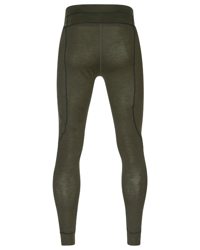 Pine Green Coloured Seeland Mens Apex One Hundred Long Johns on white background #colour_pine-green