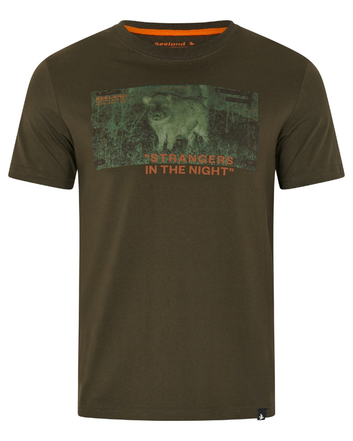 Pine Green coloured Seeland Mens Nightvision T-Shirt on white background #colour_pine-green