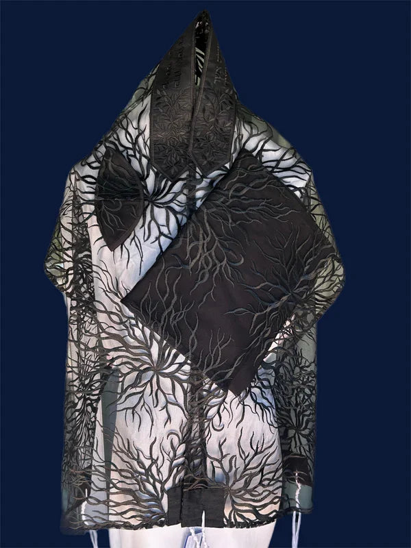 Sheer Black Tree of Life Tallit