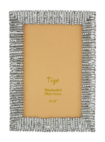 Silver Jeweled Bamboo and Crystal Frame 5x7