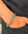 Silver Lion Head Men's Bracelet