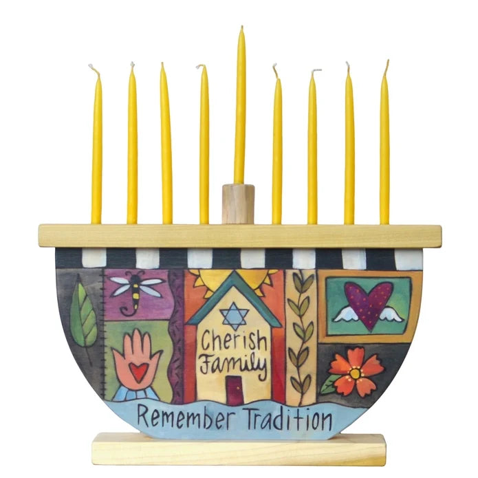 Sticks "Chag Sameach" Menorah