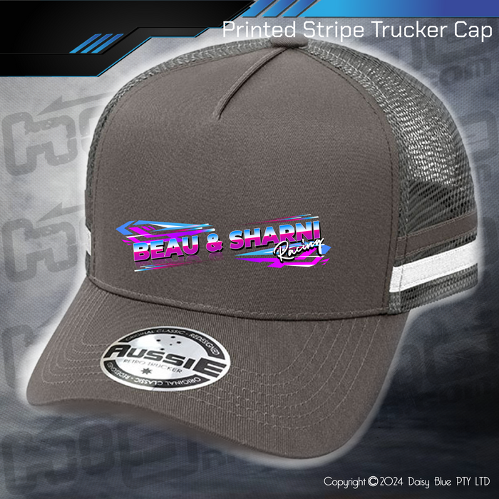 STRIPE Trucker Cap - Beau & Sharni Racing