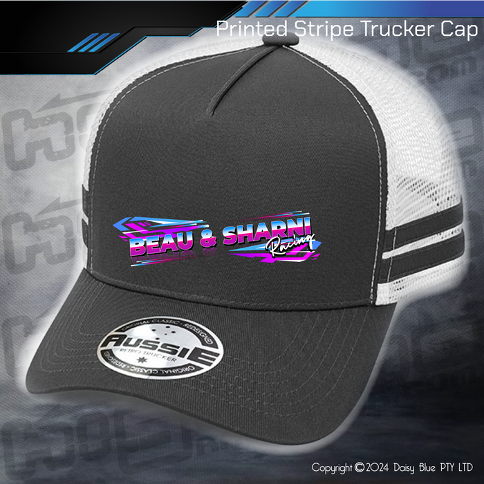 STRIPE Trucker Cap - Beau & Sharni Racing