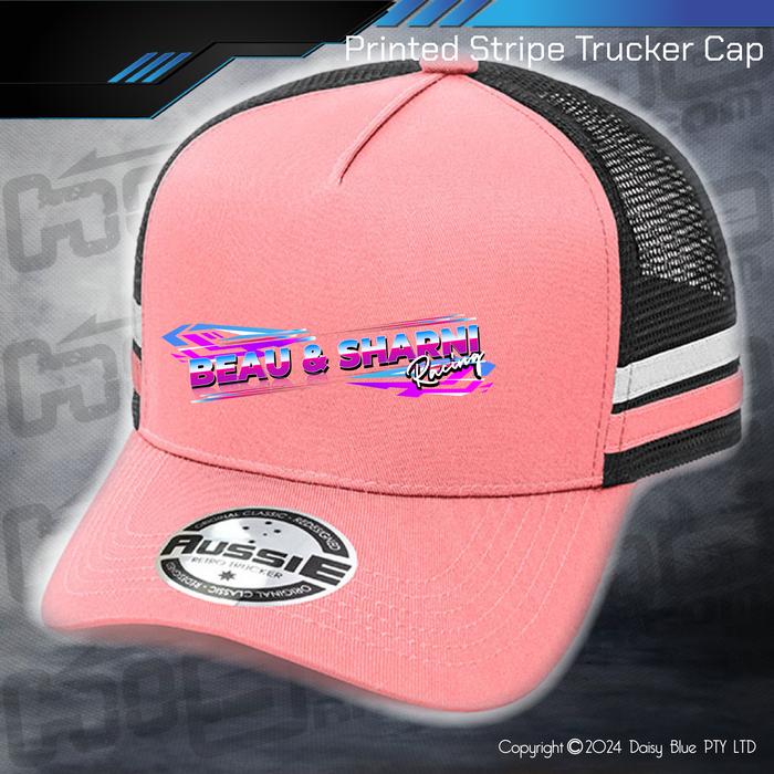 STRIPE Trucker Cap - Beau & Sharni Racing