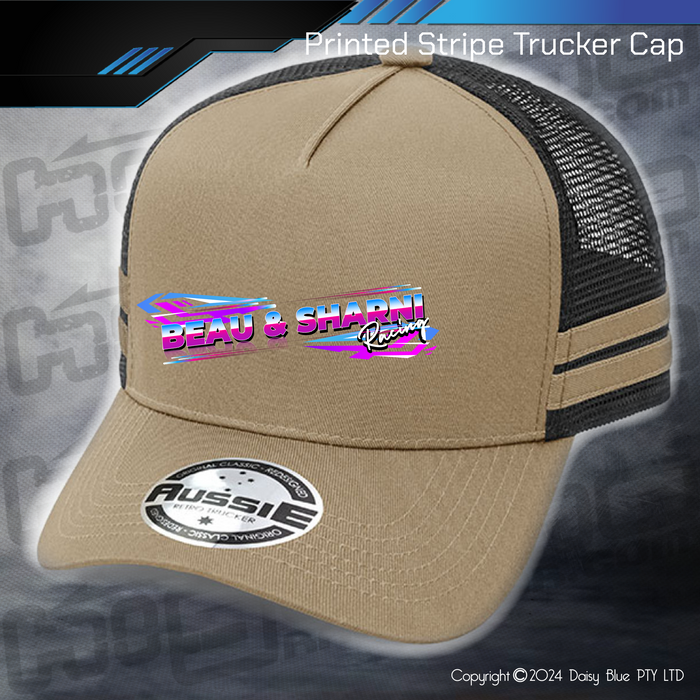 STRIPE Trucker Cap - Beau & Sharni Racing