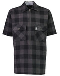 Grey Black Check Coloured Swanndri Mens Henderson Wool Jacket on white background #colour_grey-black-check