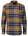 Tan Coloured Swanndri Mens Pencarrow Long Sleeved Shacket on white background #colour_tan