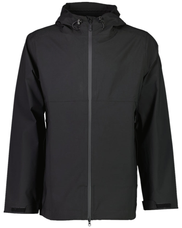 Black Coloured Swanndri Mens Swanson Rain Jacket on white background #colour_black