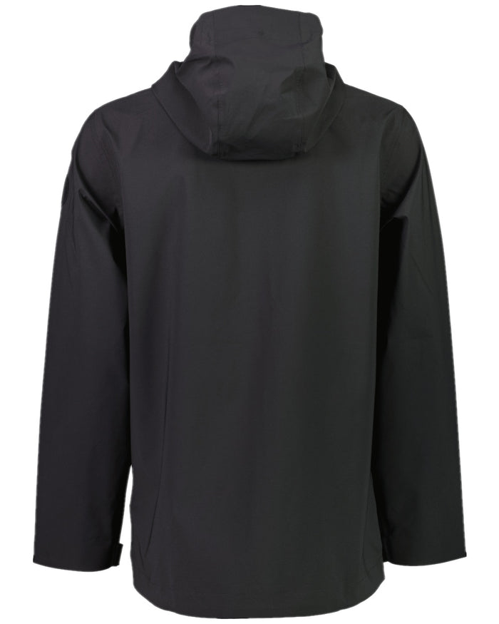 Black Coloured Swanndri Mens Swanson Rain Jacket on white background #colour_black
