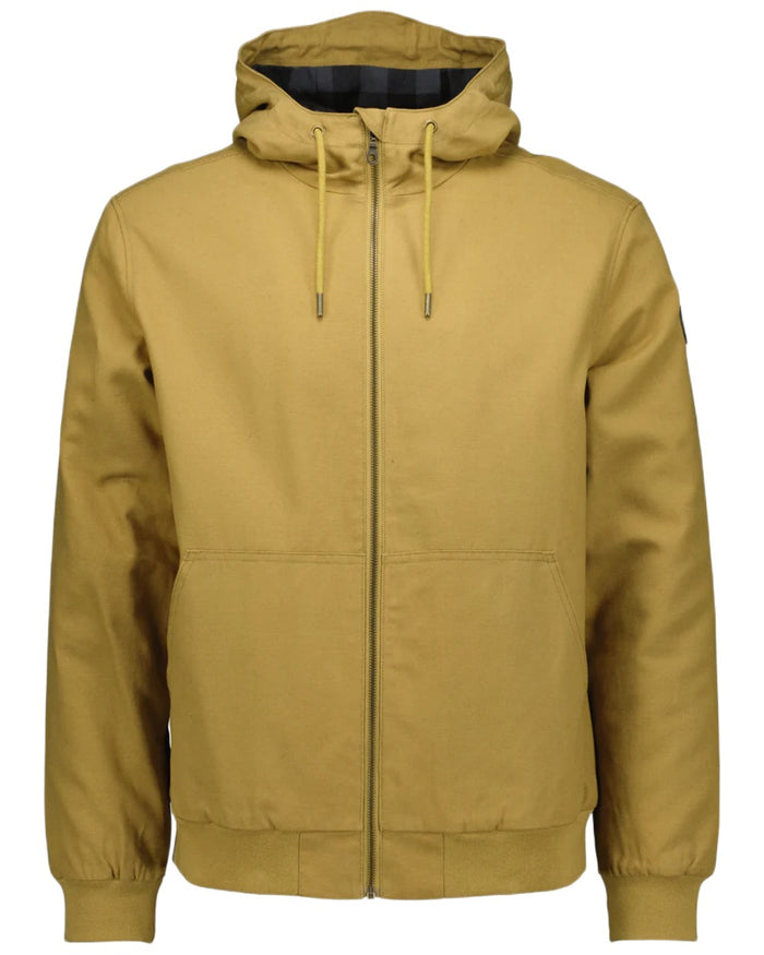 Cashew coloured Swanndri Mens Whitlow V2 Canvas Hoodie on white background #colour_cashew