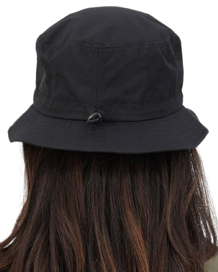 Black Coloured Swanndri Murrays Bay V2 Bucket Hat on white background #colour_black