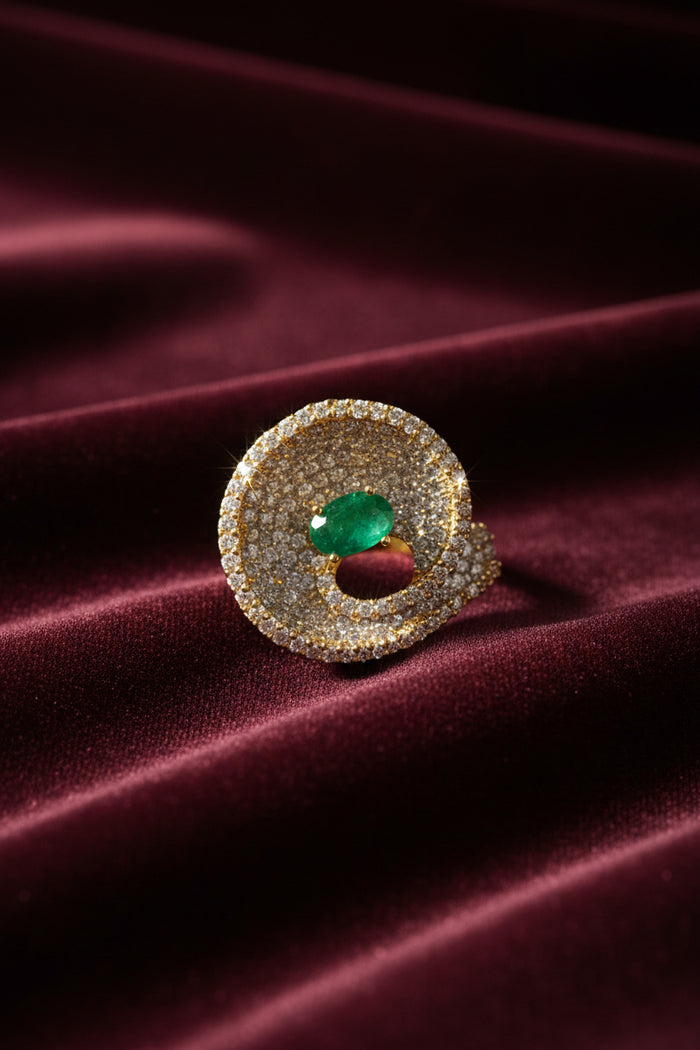 Swirl Pavé Designer Ring
