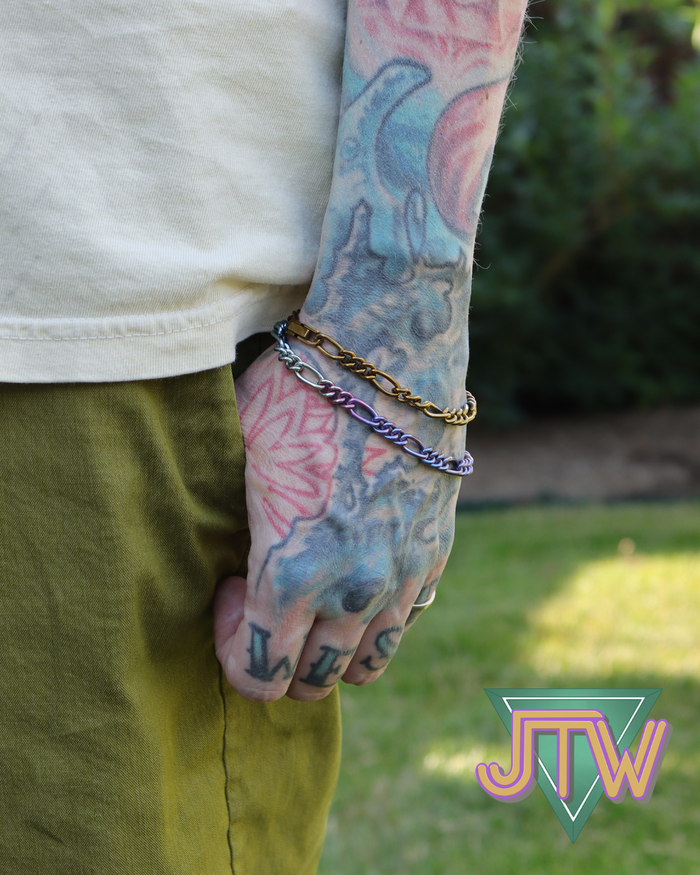 Titanium Bracelet - Figaro Chain