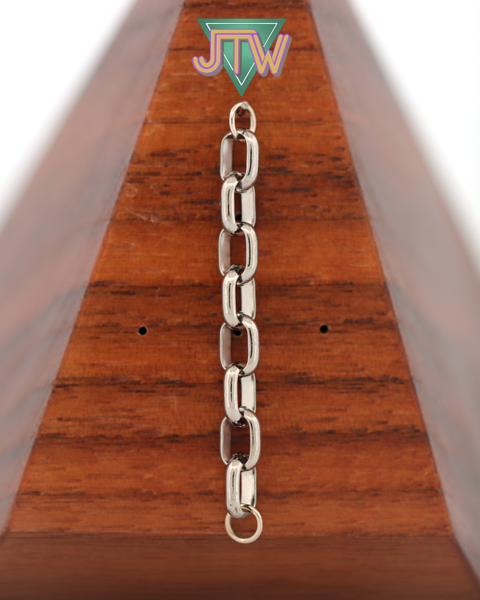 Titanium Half Round Oval Chain - 4mm