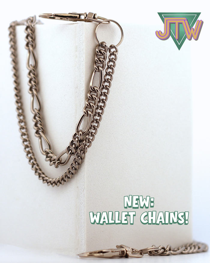 Titanium Wallet Chain - Figaro Chain