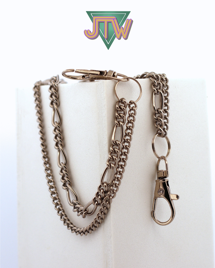 Titanium Wallet Chain - Figaro Chain
