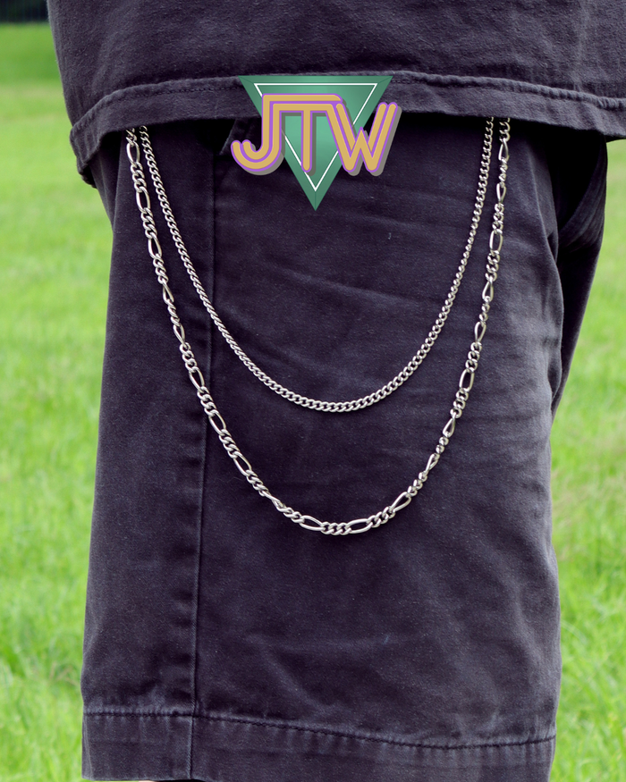 Titanium Wallet Chain - Figaro Chain