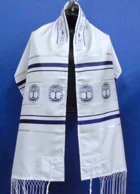 Tree of Life Tallit & Bag in Navy