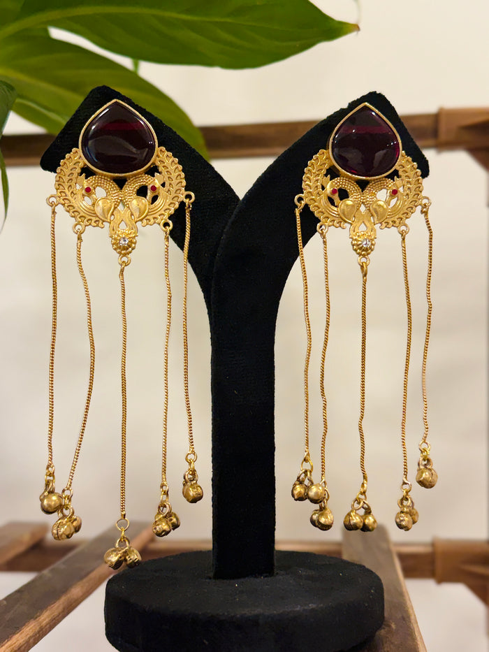 Twin Peacock Kashmiri Earrings