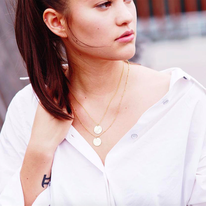 Virgo Constellation Necklace with Monogram Engraving on Back