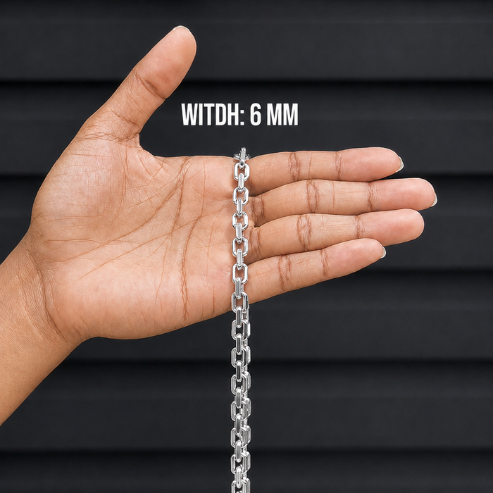 White Gold Jewelry -  Mens 14K White Gold Link Chain