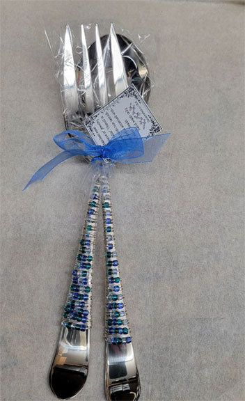 Wire-Wrapped Beaded Salad Servers