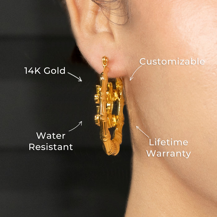 Women Jewelry - 14K Gold Hoop Earrings | Style # E09