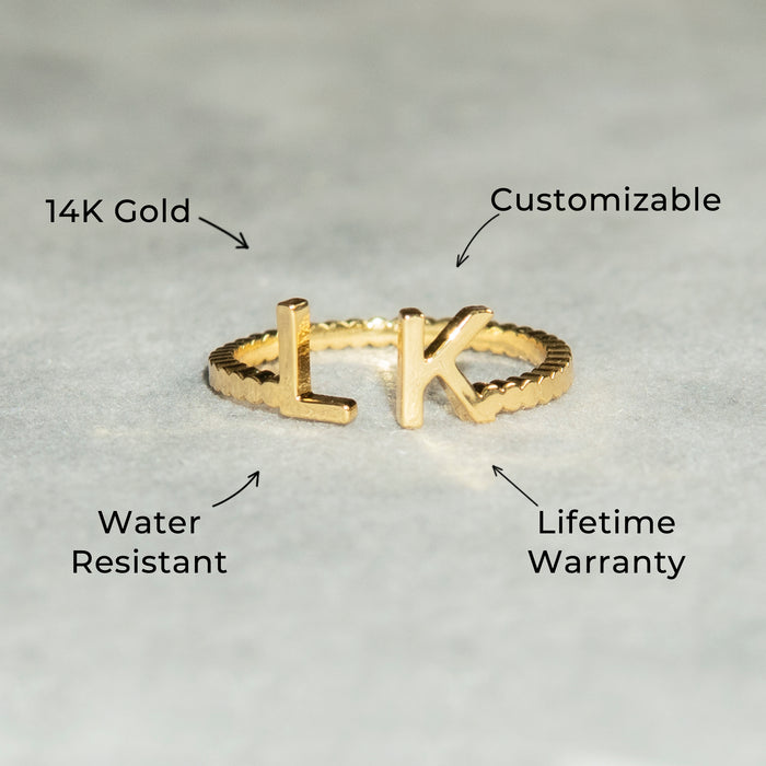 Women Jewelry - Gold Initial Ring | Style # R27