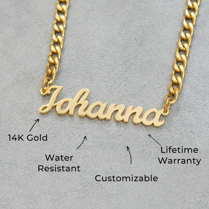 Women Jewelry - Gold Name Necklace | Style # N01
