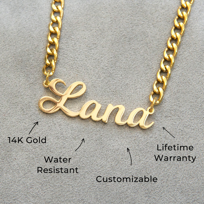 Women Jewelry - Gold Name Necklace | Style # N04