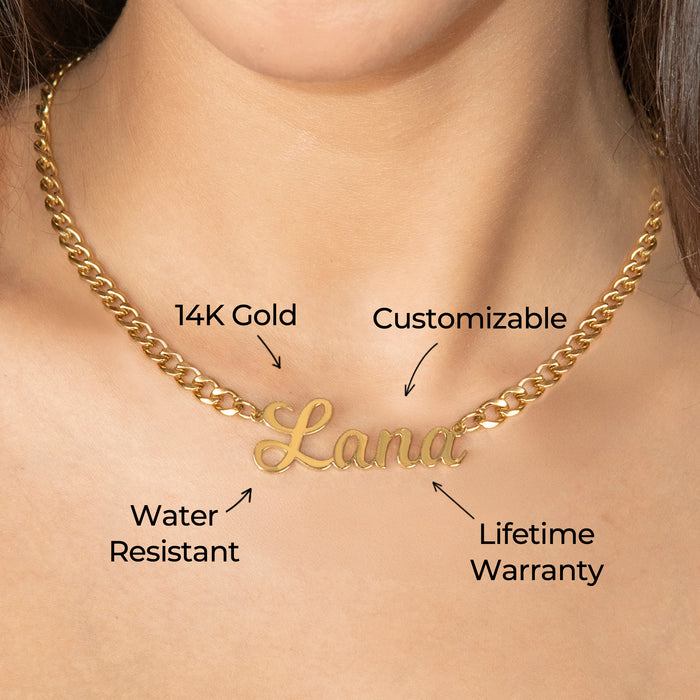 Women Jewelry - Gold Name Necklace | Style # N04