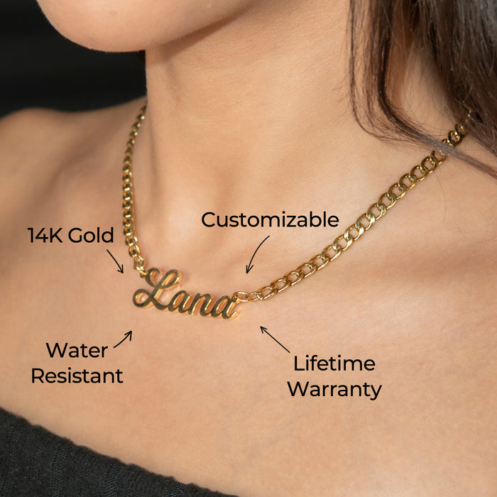 Women Jewelry - Gold Name Necklace | Style # N04