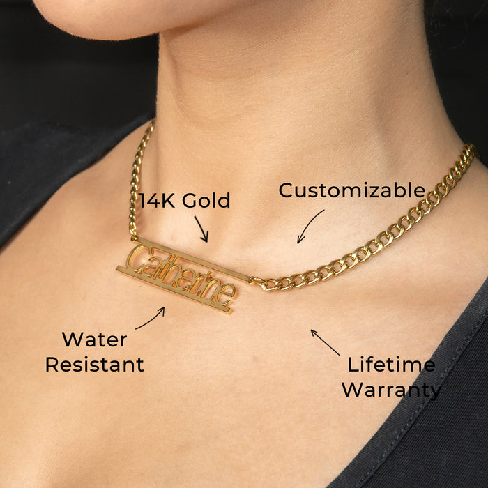 Women Jewelry - Gold Name Necklace | Style # N15