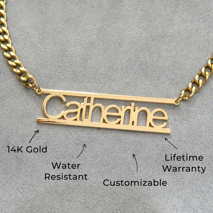 Women Jewelry - Gold Name Necklace | Style # N15